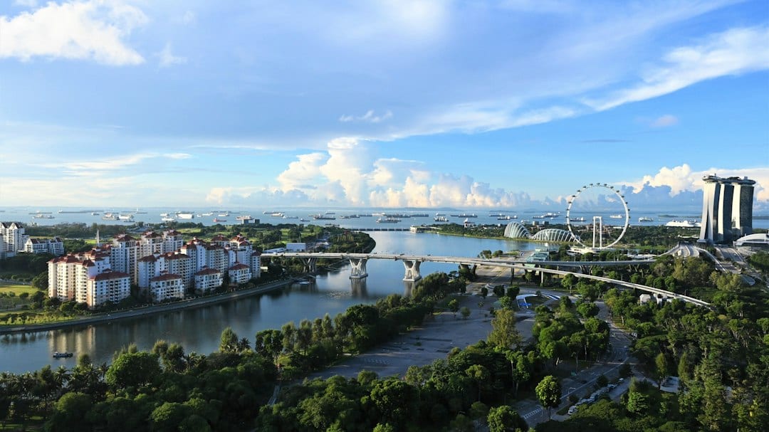 Aerial view of Singapore East Coast residential neighbourhood