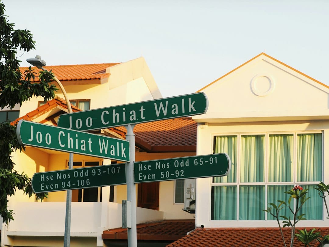 Quiet landed residential street on Singapore's east coast