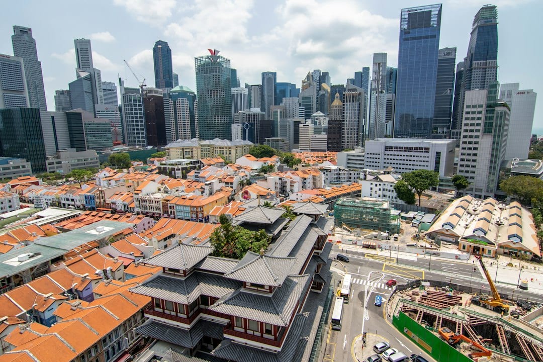 Aerial view of a Singapore residential neighbourhood