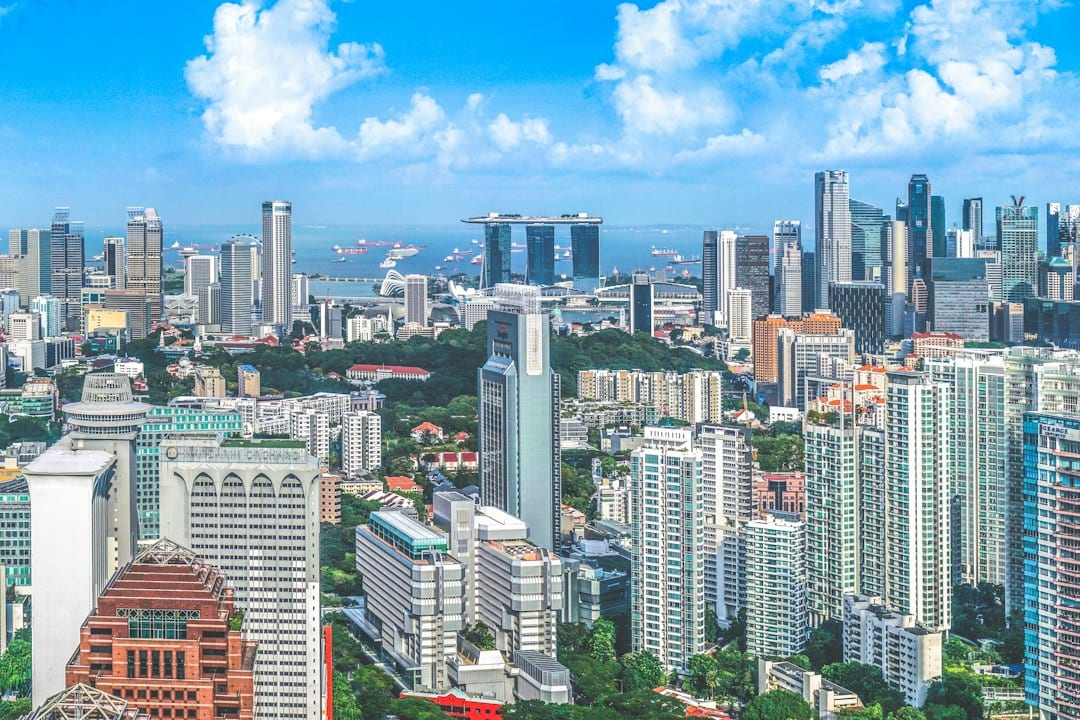Aerial view of Singapore residential district